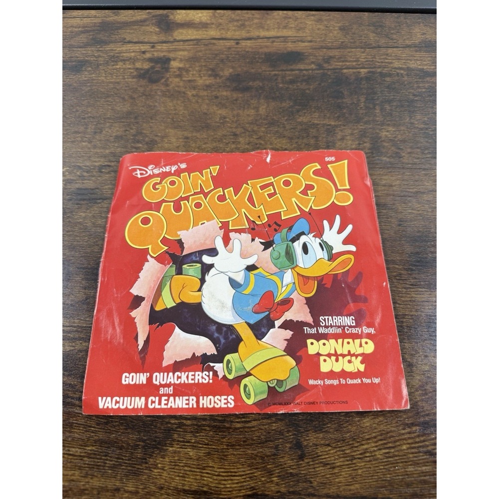 Vintage 1980, Disney Donald Duck "Goin' Quackers" Vinyl LP 12" Record‎ Album